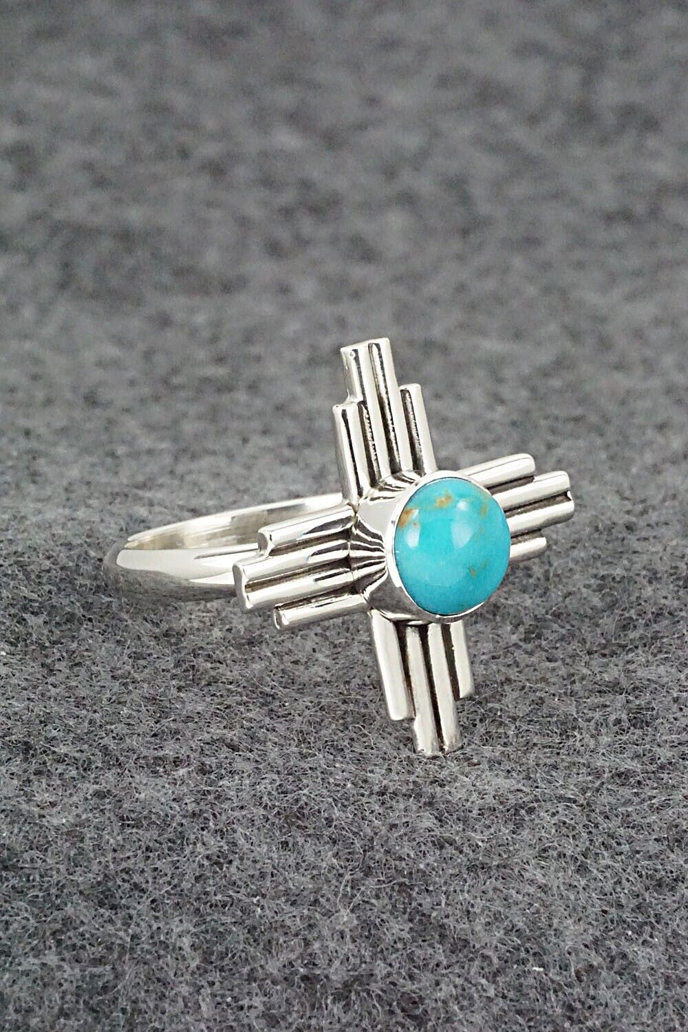 Turquoise and Sterling Silver Ring - Raymond Coriz - Size 9