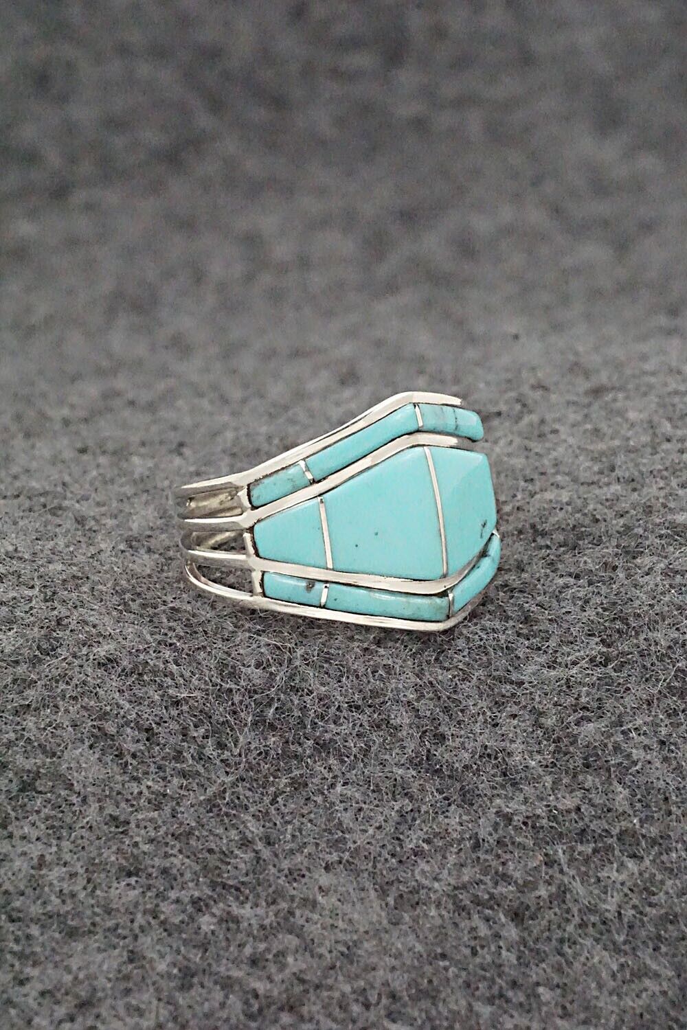 Turquoise & Sterling Silver Ring - Andrew Enrico - Size 9.5
