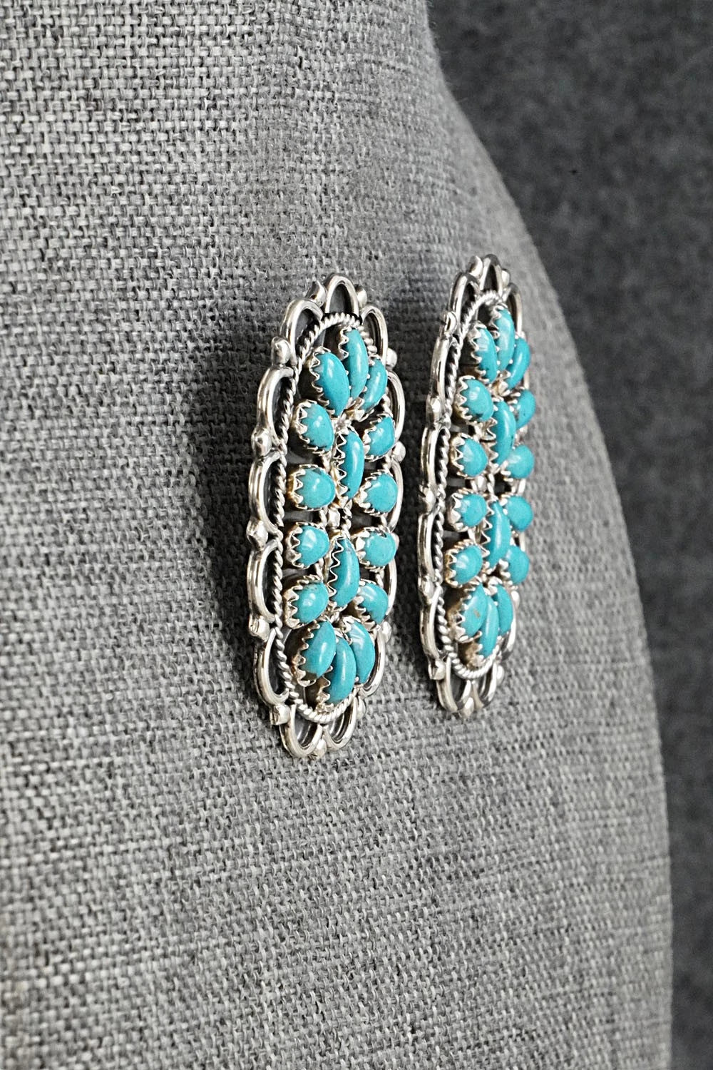 Turquoise & Sterling Silver Earrings - Gerald Mitchell