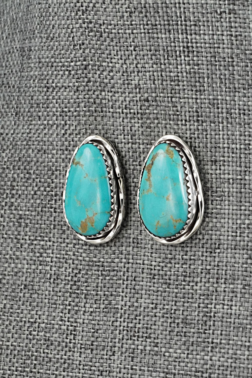 Turquoise & Sterling Silver Earrings - Ernest Hawthorne