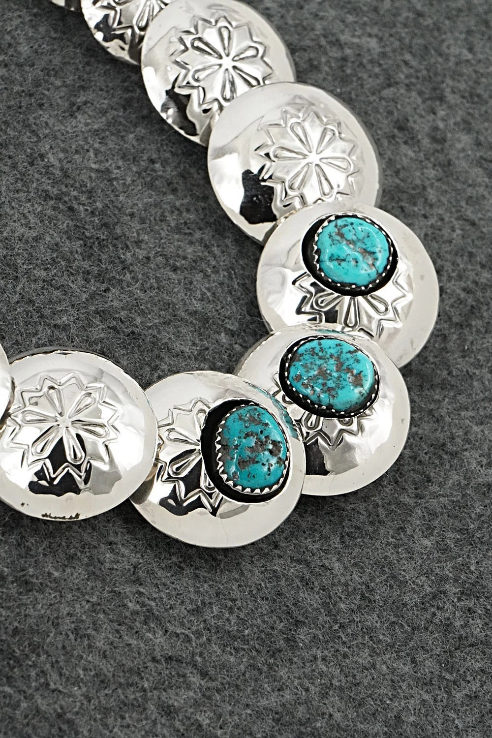 Turquoise & Sterling Silver Necklace and Earrings Set - Tim Thompson