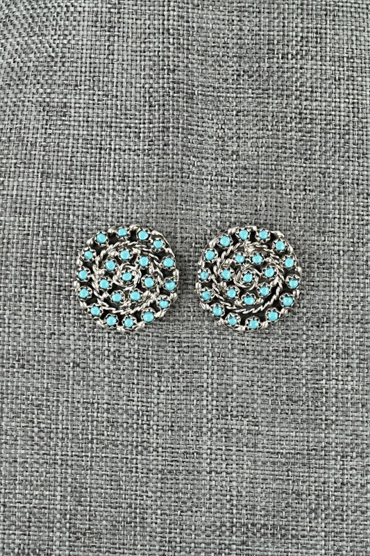 Turquoise & Sterling Silver Earrings - Randy Hooee