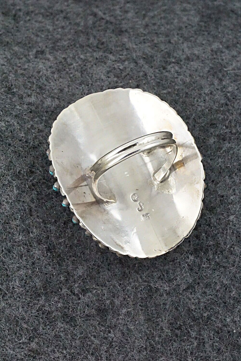 Turquoise & Sterling Silver Ring - Charlie John - Size 8.25