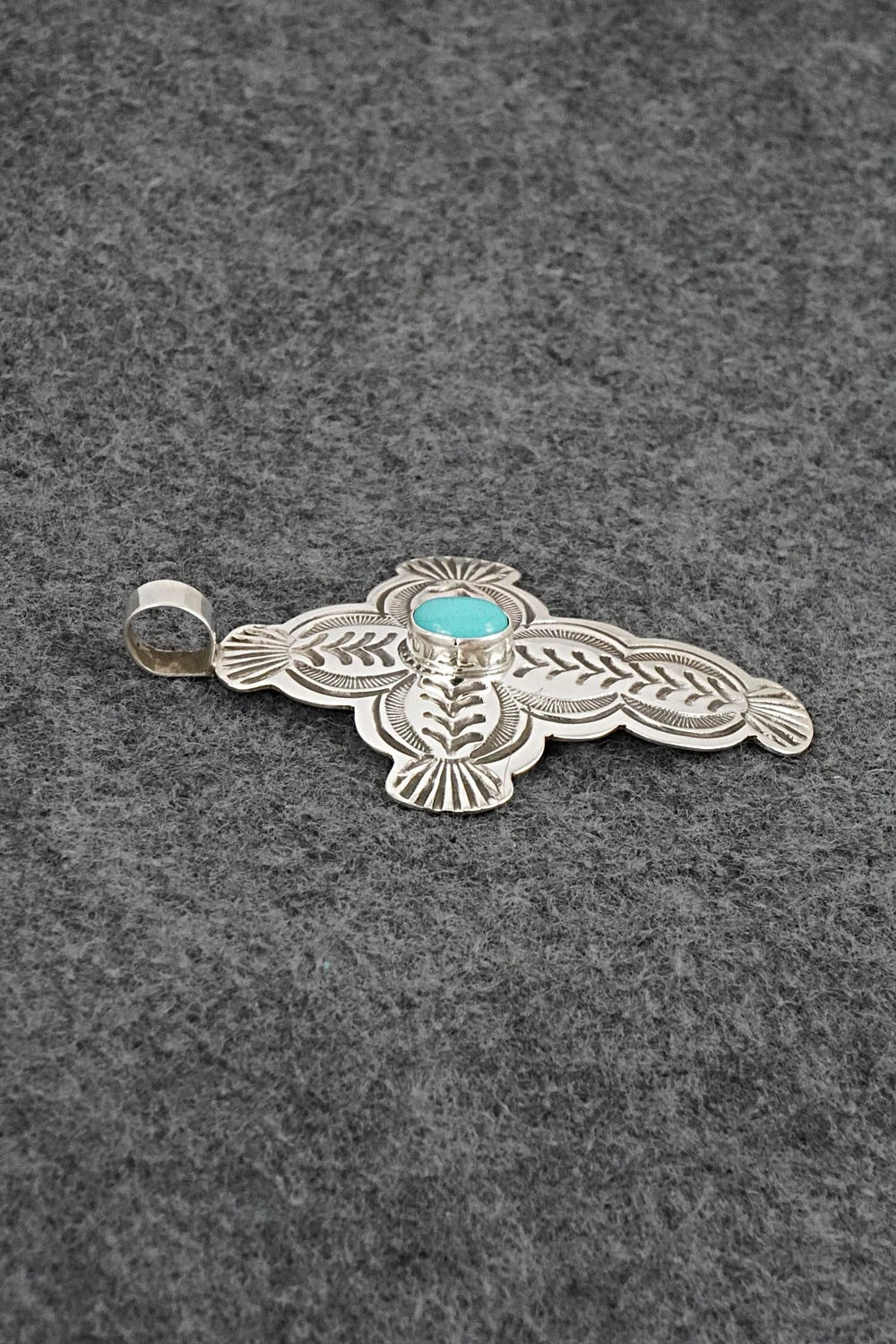 Turquoise & Sterling Silver Pendant - Arnold Blackgoat