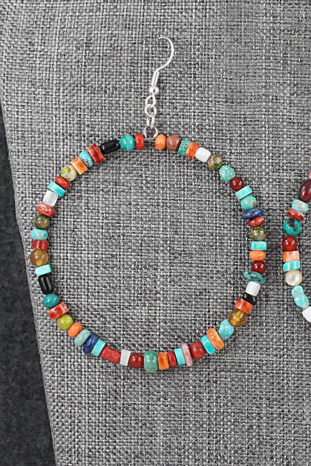 Multi-Stone & Sterling Silver Earrings - Helen Tsosie