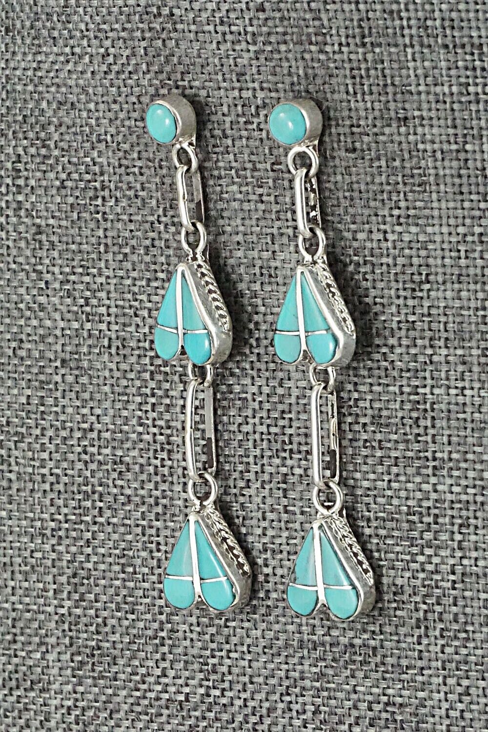 Turquoise and Sterling Silver Earrings - Velda Nastacio