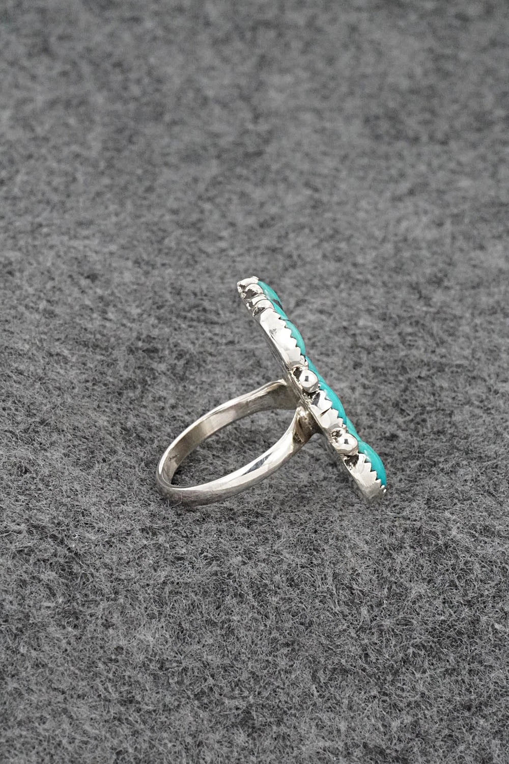 Turquoise & Sterling Silver Ring - Priscilla Reeder - Size 7.5