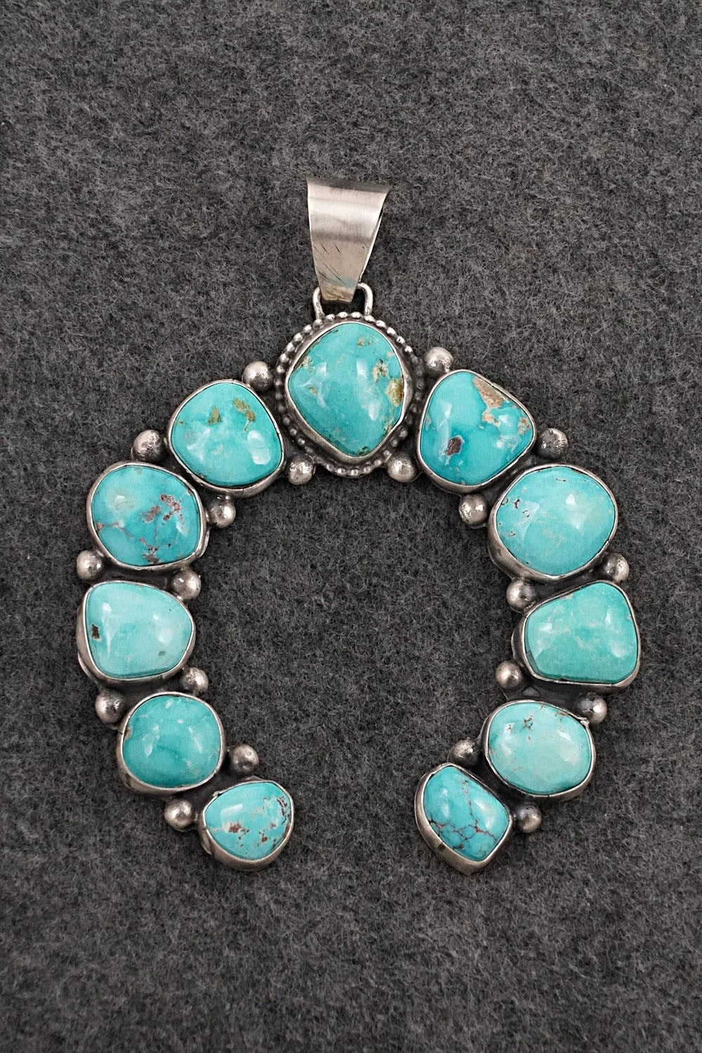 Turquoise & Sterling Silver Naja Pendant - Bobby Johnson