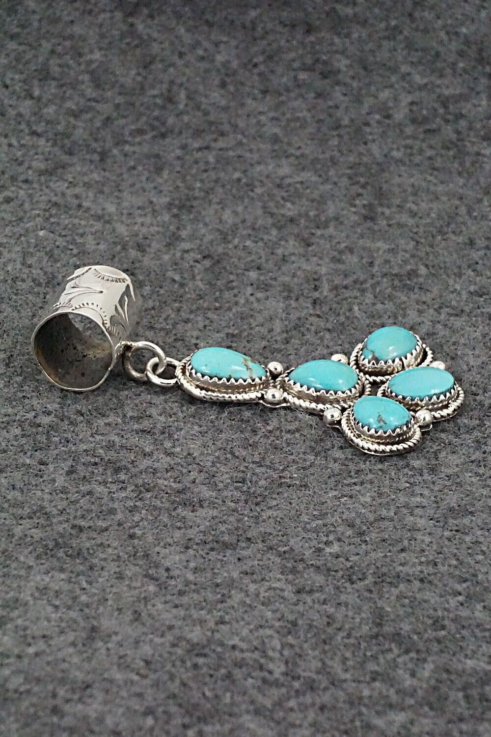 Turquoise & Sterling Silver Pendant - Ernest Hawthorne