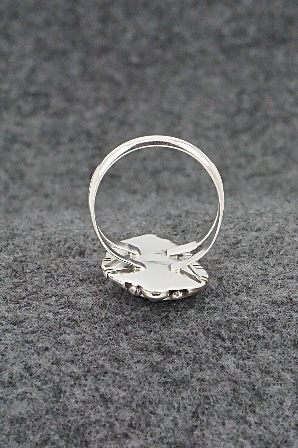 Turquoise & Sterling Silver Inlay Ring - James Manygoats - Size 8