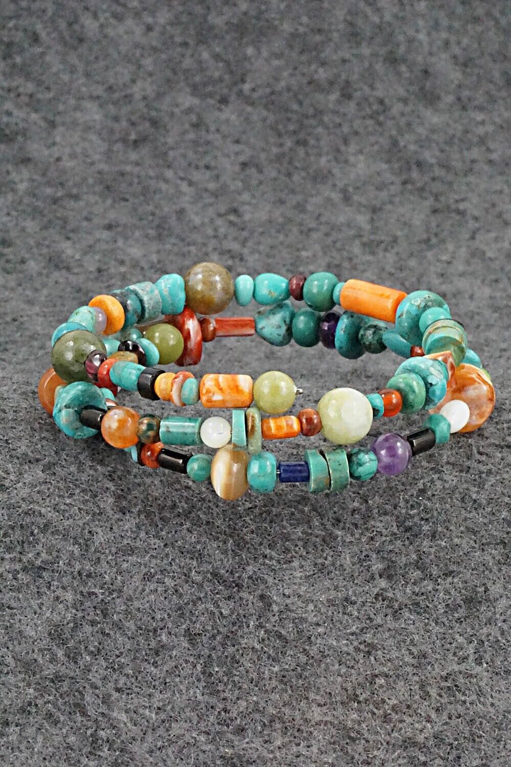 Multi-Stone Beaded Wrap Bracelet - Helen Tsosie