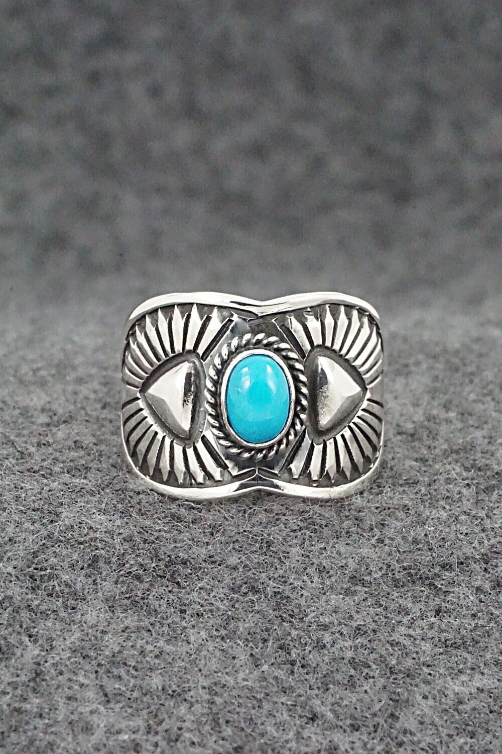 Turquoise & Sterling Silver Ring - Derrick Gordon - Size 9.5