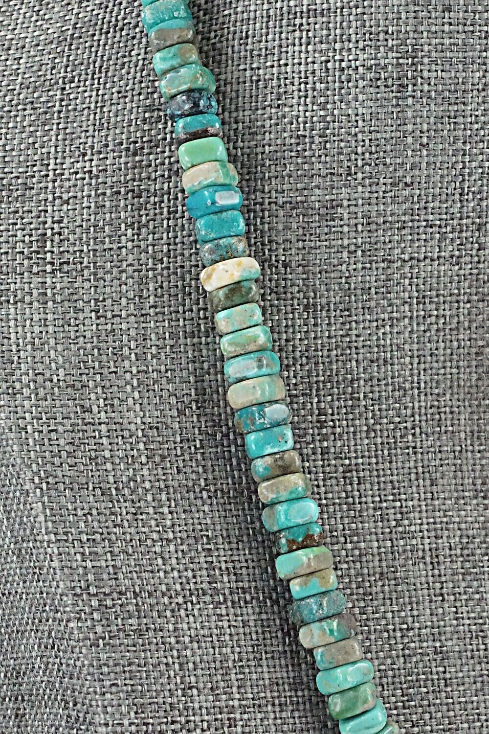 Turquoise & Sterling Silver Necklace 18" - Doreen Jake