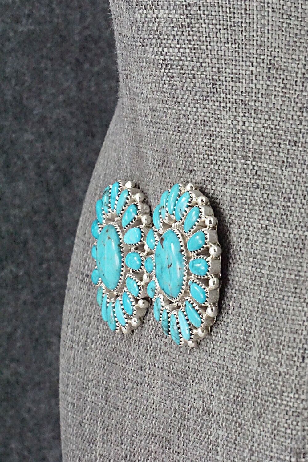 Turquoise & Sterling Silver Earrings - Jaz Wilson