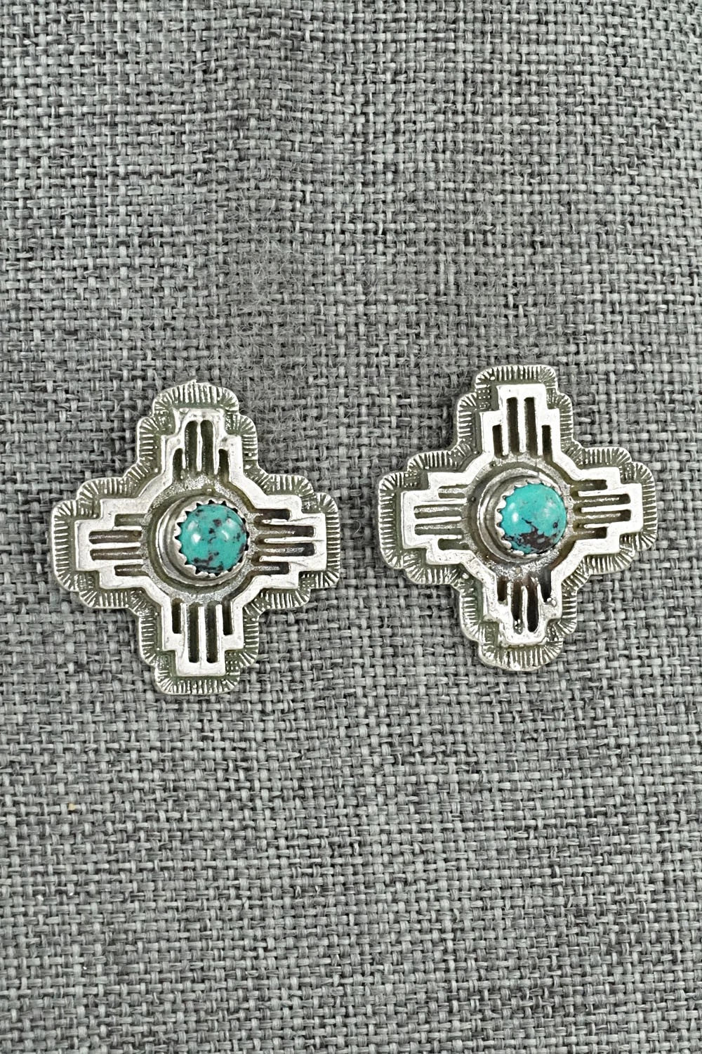 Turquoise & Sterling Silver Earrings - Robinson Martinez
