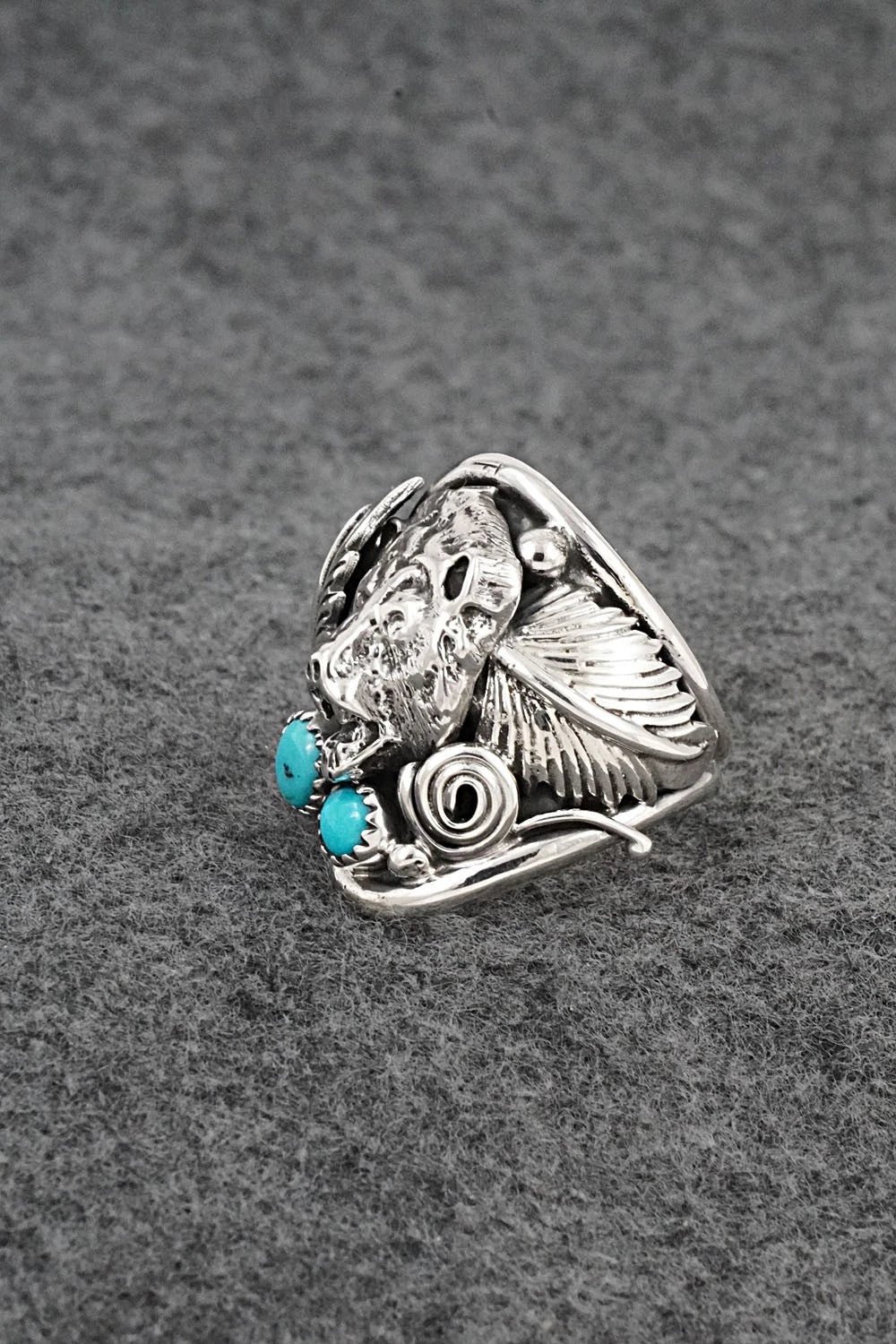Turquoise & Sterling Silver Ring - Darrell Morgan - Size 10