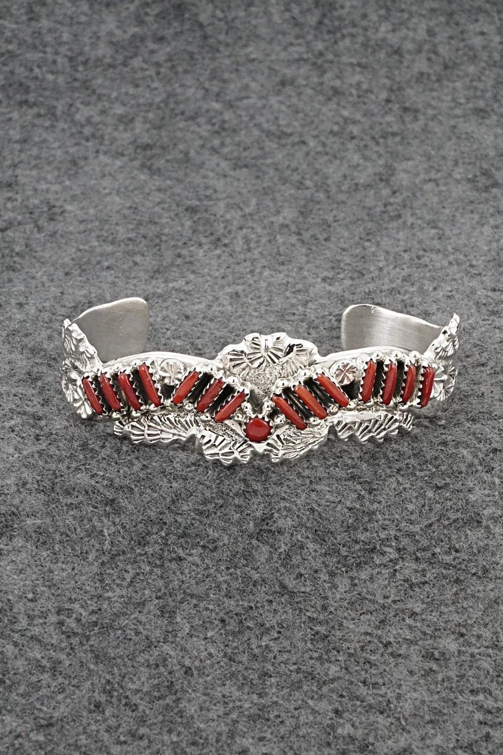 Coral & Sterling Silver Bracelet - Murray Hannaweeka
