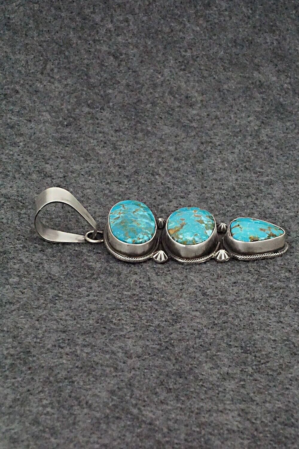 Turquoise & Sterling Silver Pendant - Randy Billy