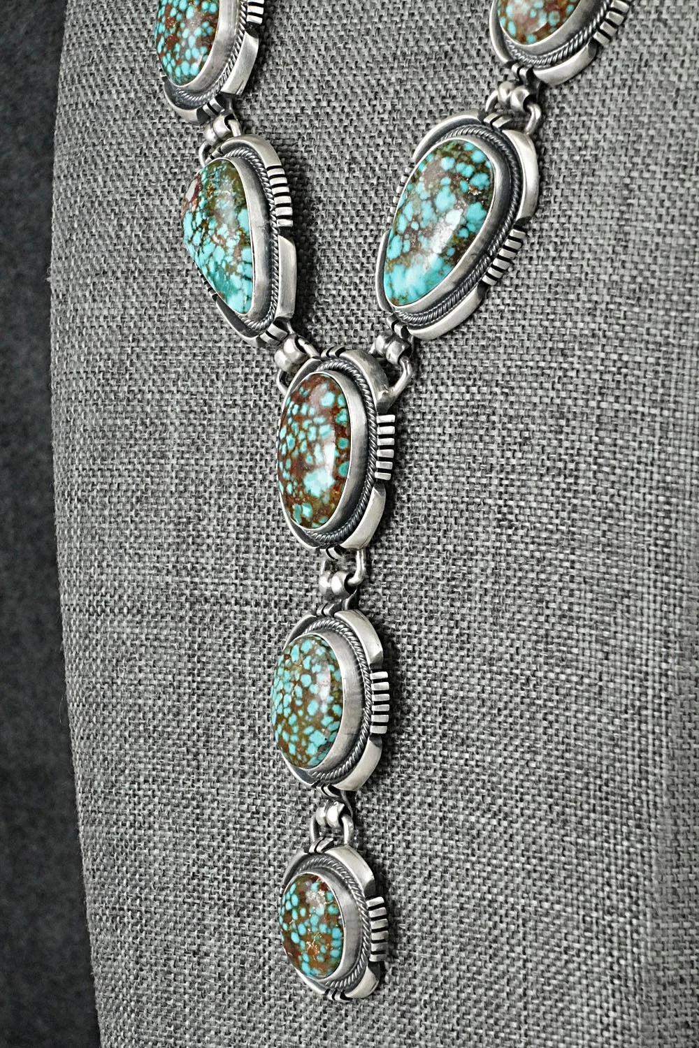 Turquoise & Sterling Silver Necklace and Earrings Set - Mark Yazzie
