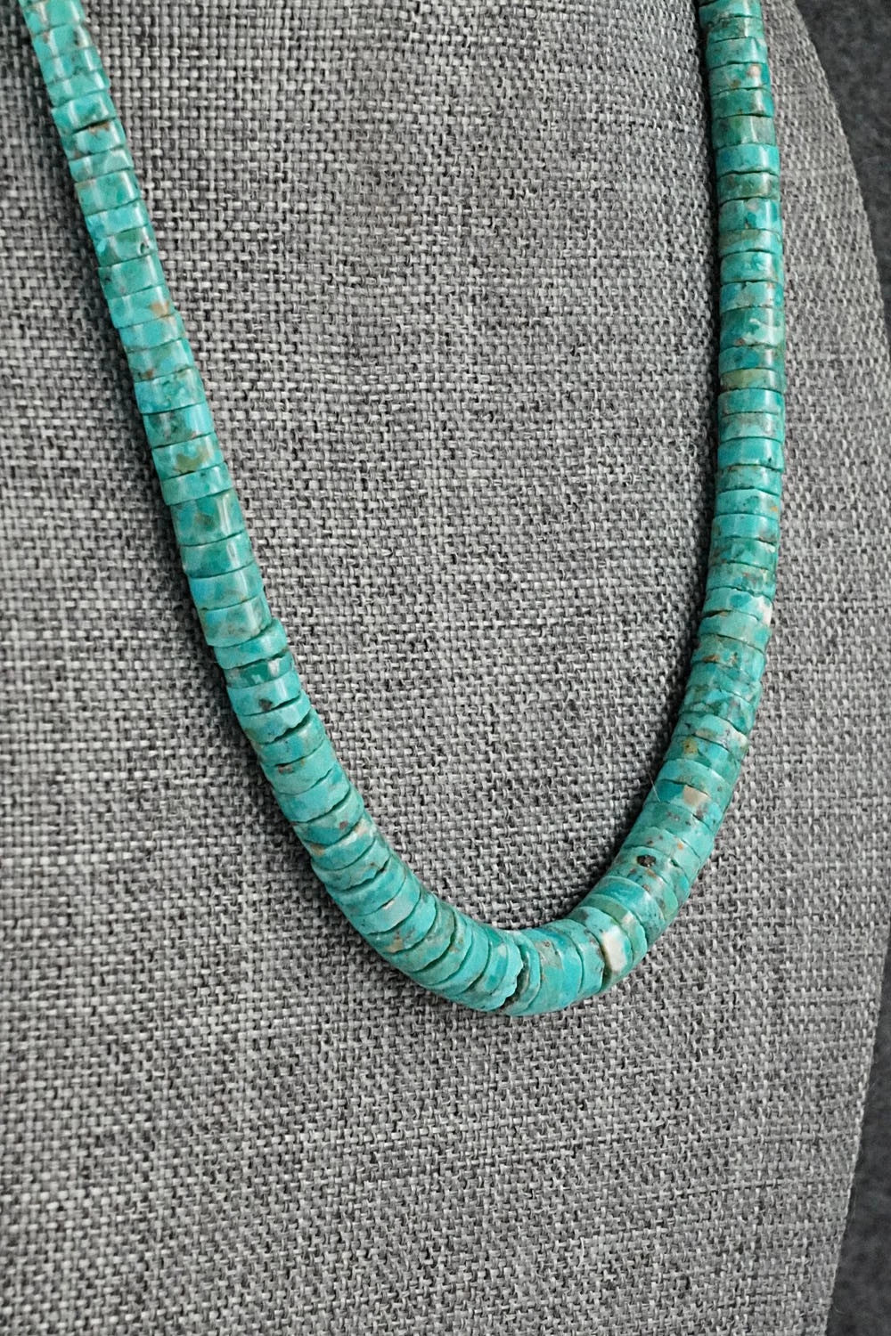 Turquoise & Sterling Silver Necklace 18" - Doreen Jake