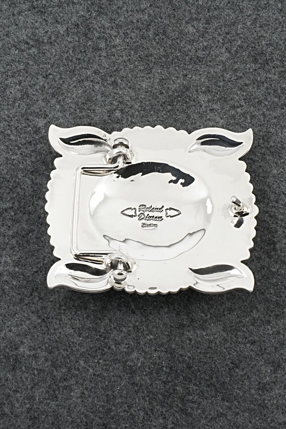 Turquoise & Sterling Silver Belt Buckle - Roland Dixson