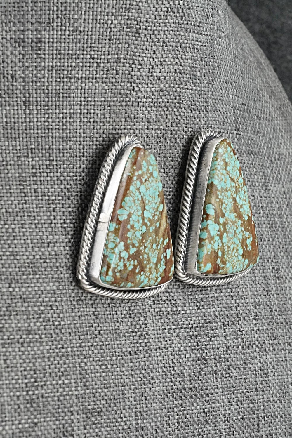 Turquoise & Sterling Silver Necklace and Earrings Set - Darrin Livingston