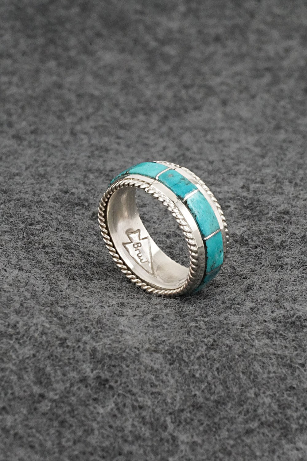 Turquoise & Sterling Silver Ring - Bruce Johnson - Size 7