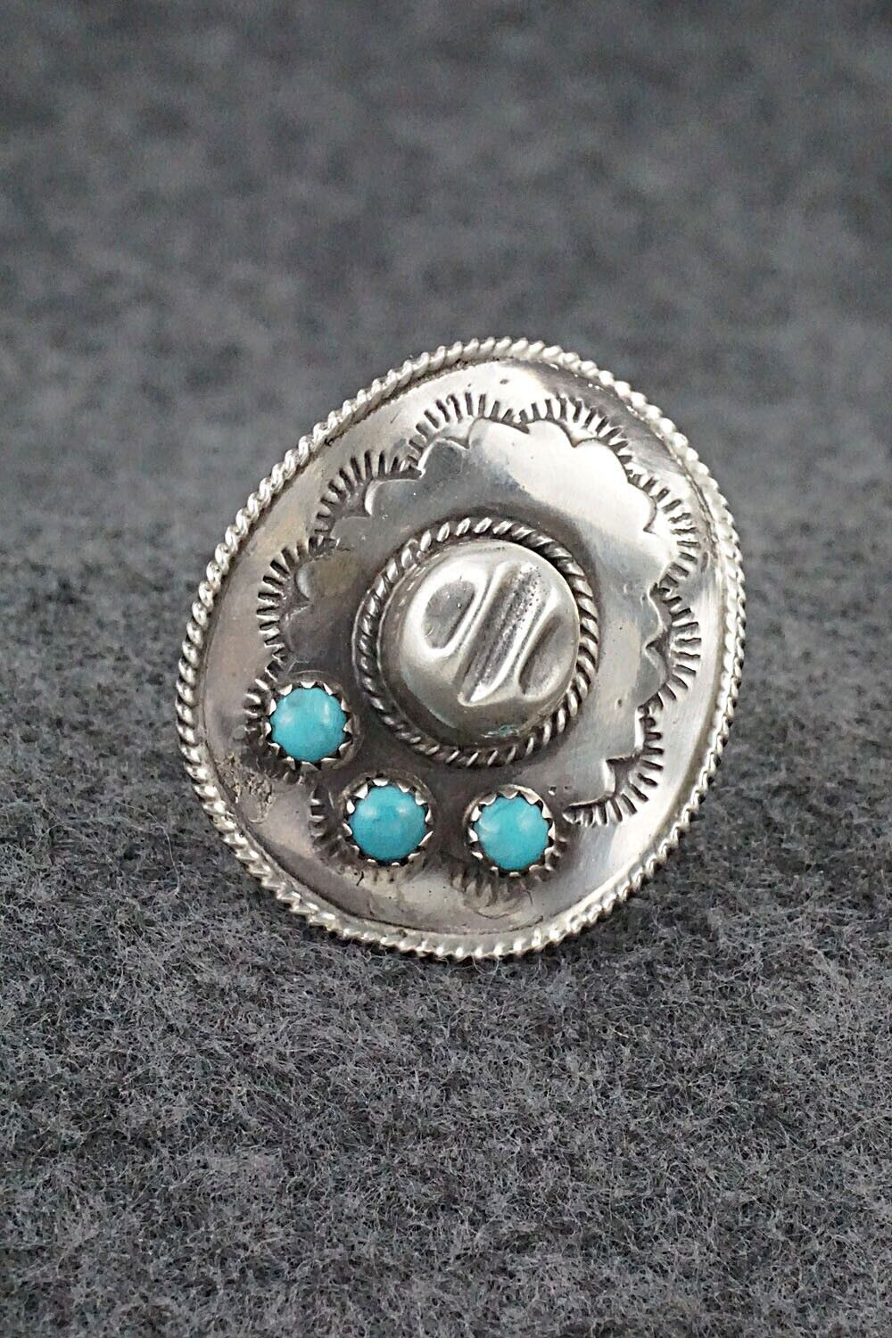 Turquoise & Sterling Silver Ring - Bobby Platero - Size 6