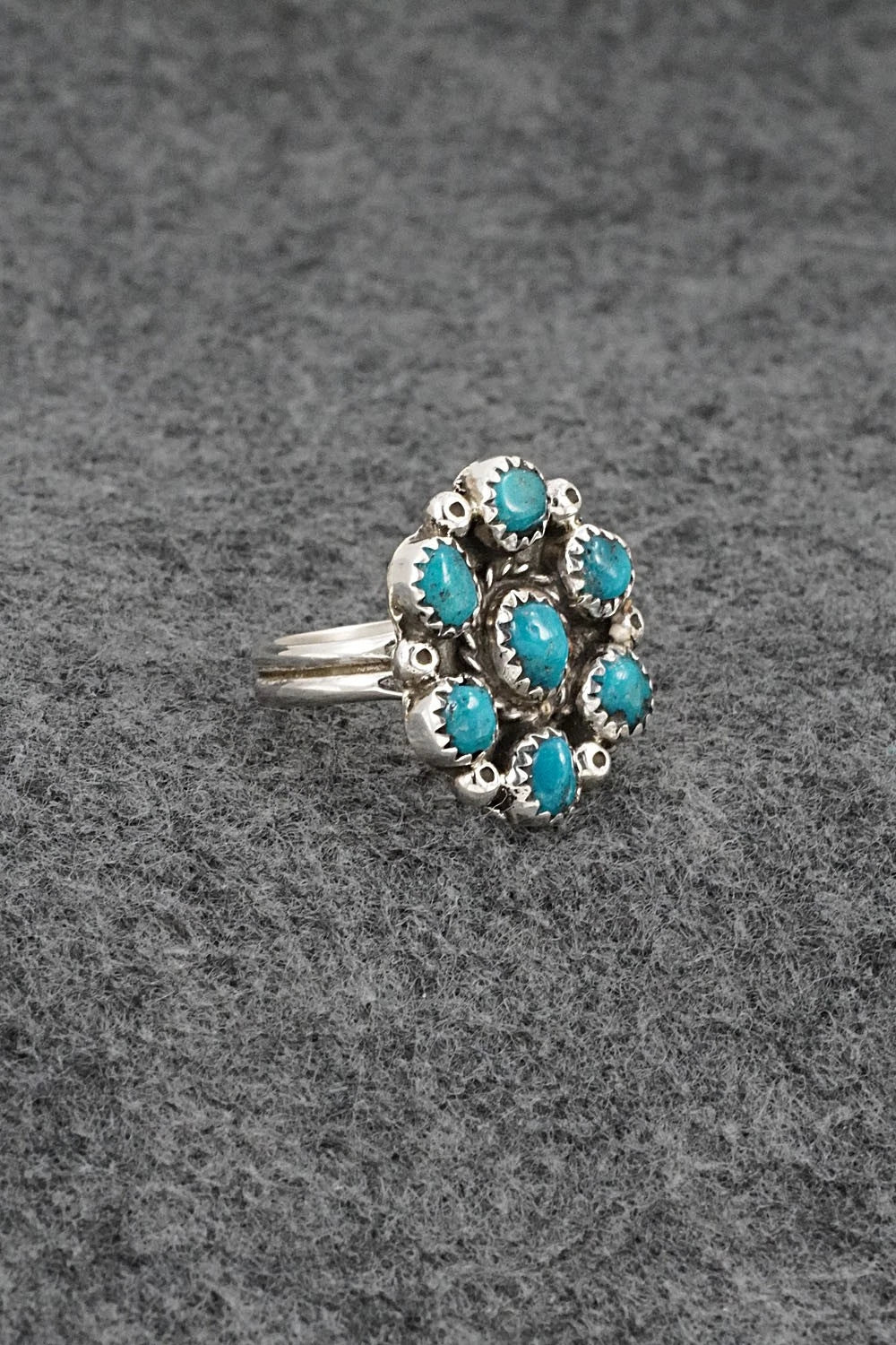 Turquoise & Sterling Silver Ring - Priscilla Reeder - Size 7.5