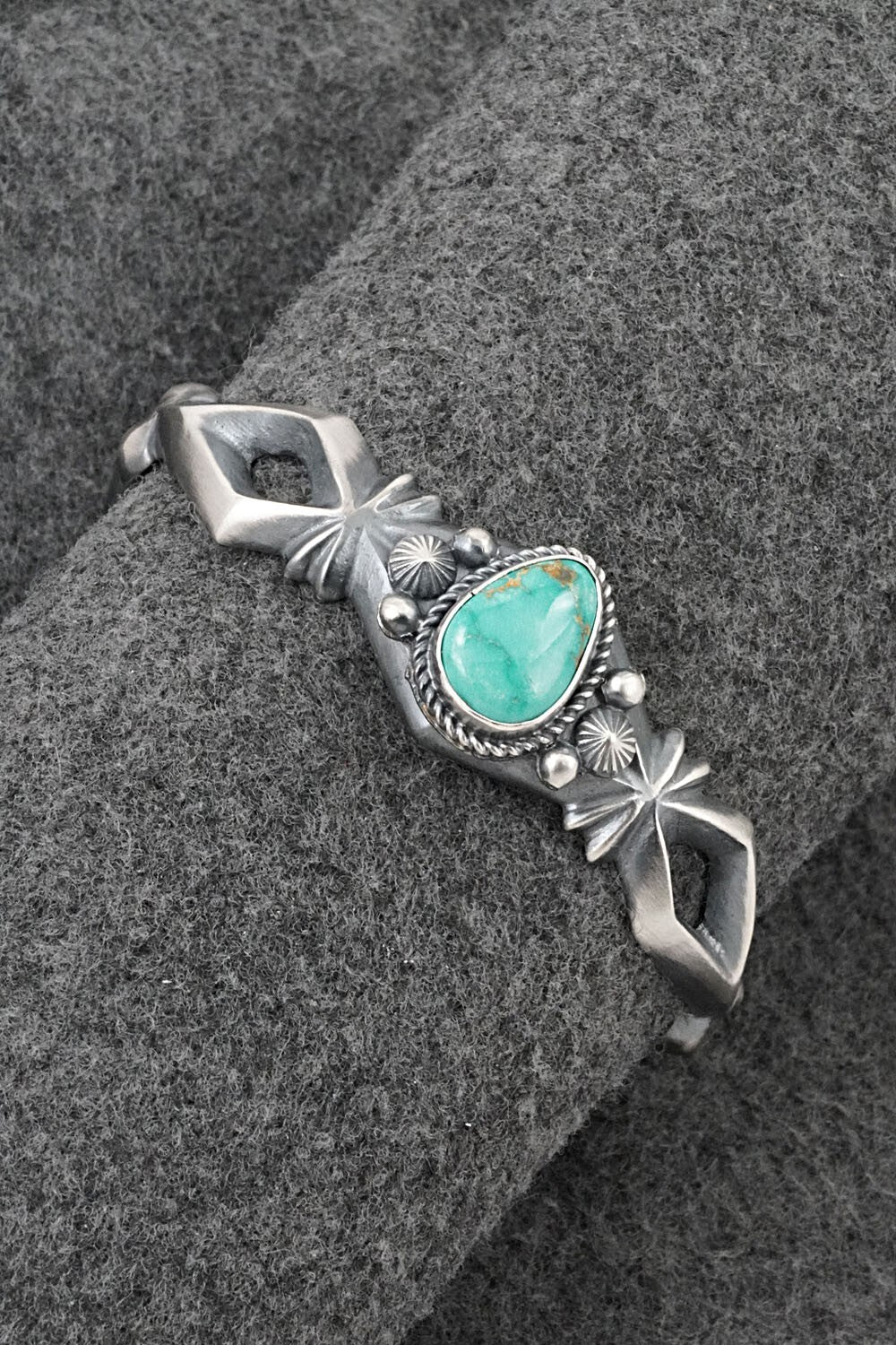 Turquoise & Sterling Silver Bracelet - Harrison Bitsue