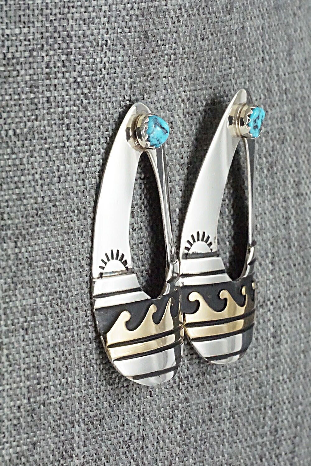 Turquoise & Sterling Silver Earrings - Rosita Singer
