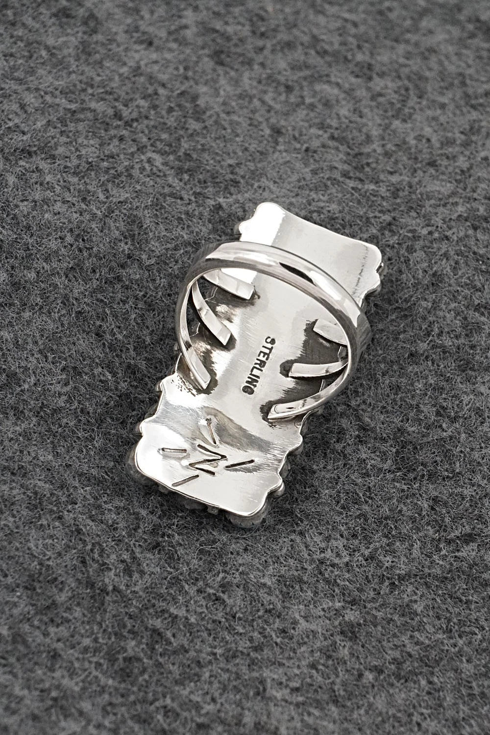 Turquoise & Sterling Silver Ring - Kenny Lonjose - Size 6.75