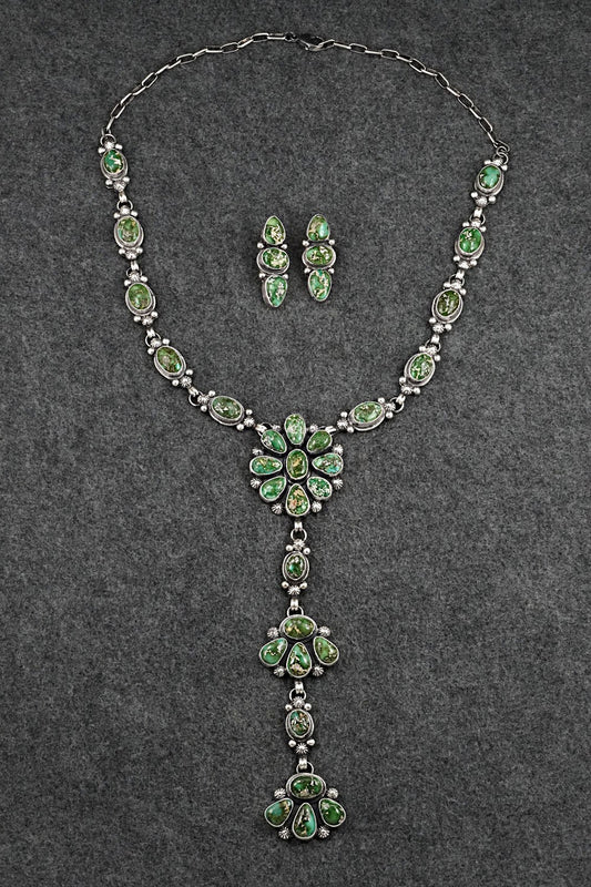Turquoise & Sterling Silver Necklace and Earrings Set - Kathleen Livingston