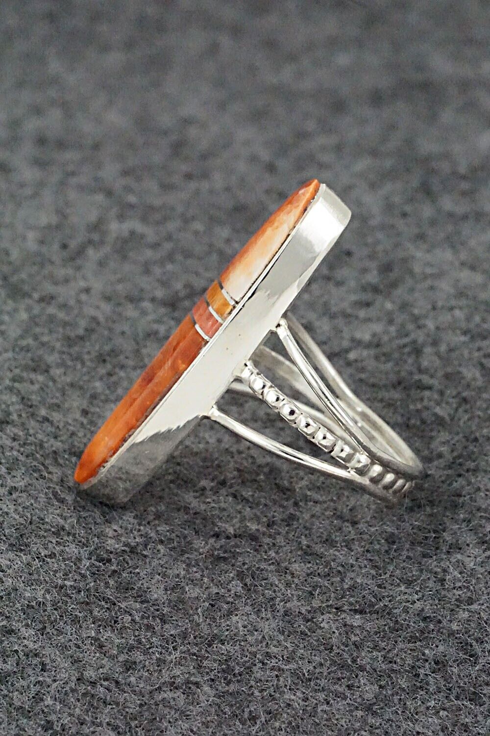 Spiny Oyster & Sterling Silver Ring - Harold Smith - Size 8.25