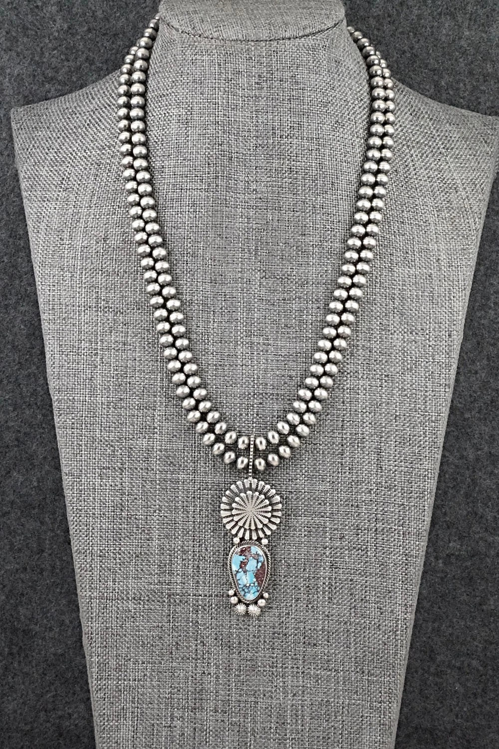 Turquoise & Sterling Silver Necklace - Tom Lewis