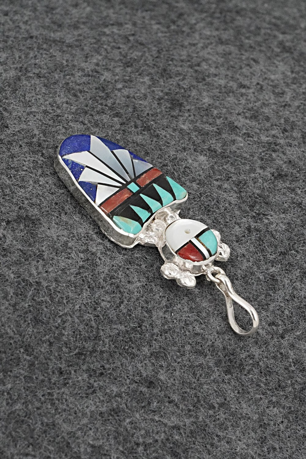 Multi-Stone & Sterling Silver Inlay Pendant - Ola Eriacho
