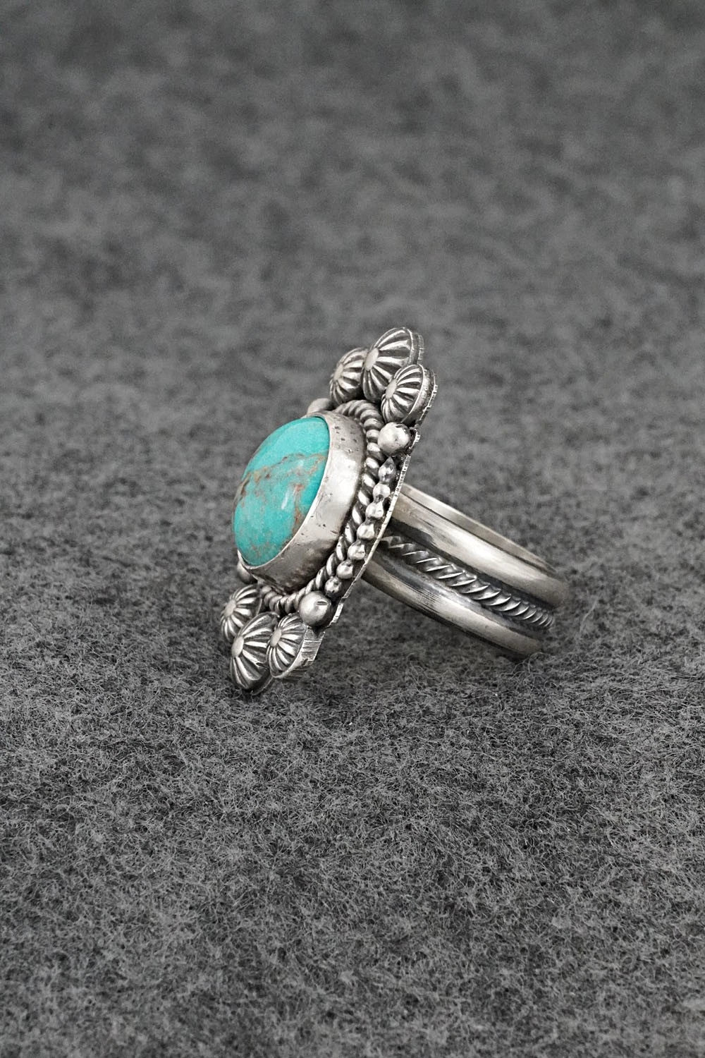 Turquoise & Sterling Silver Ring - Michael Calladitto - Size 7