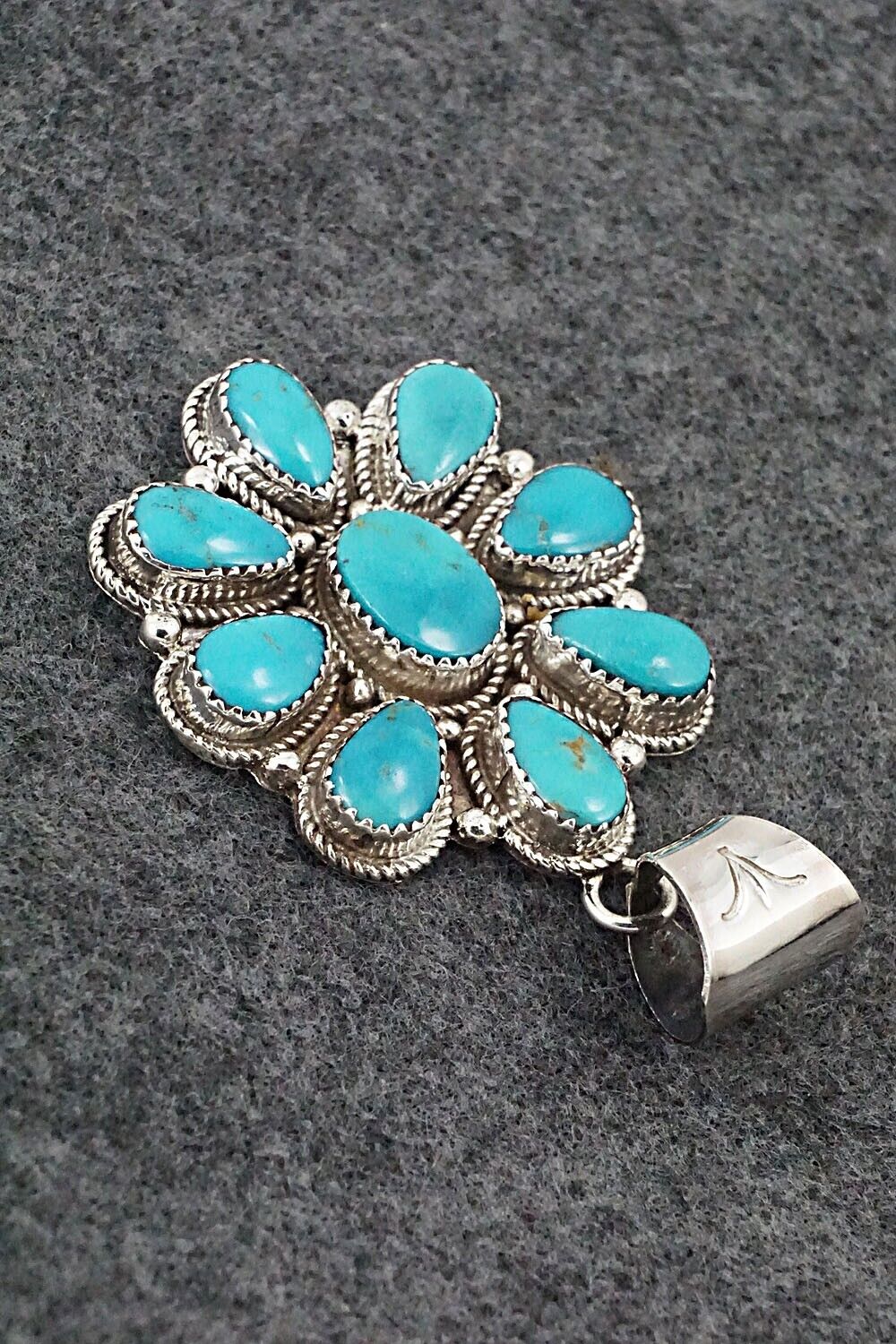 Turquoise & Sterling Silver Pendant - Ernest Hawthorne