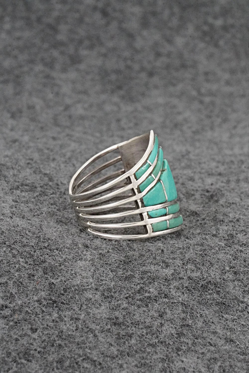 Turquoise & Sterling Silver Ring - Andrew Enrico - Size 9