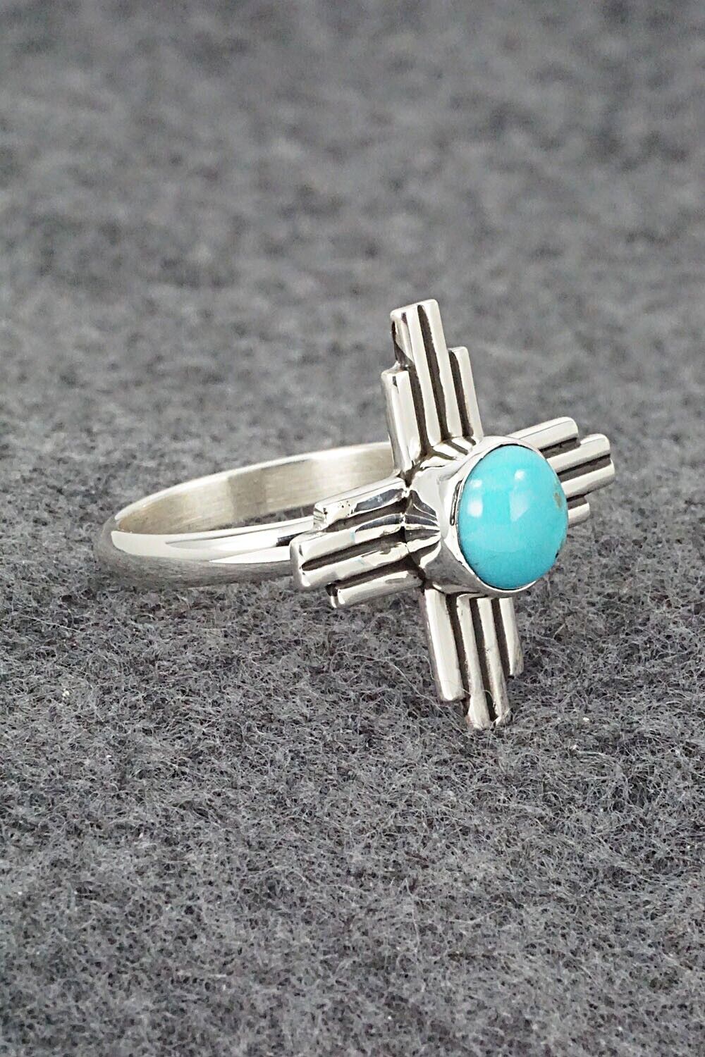 Turquoise and Sterling Silver Ring - Raymond Coriz - Size 10