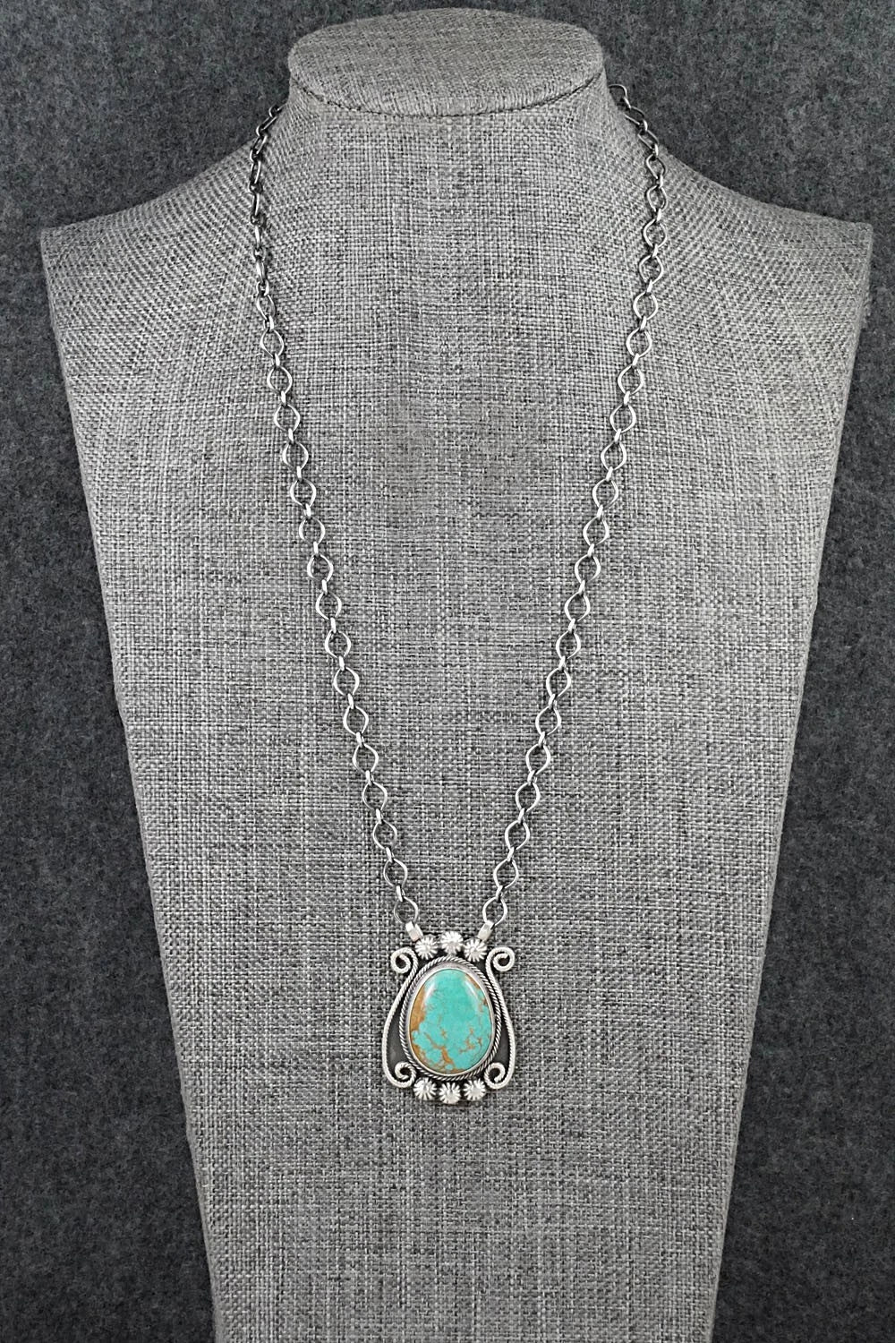 Turquoise & Sterling Silver Necklace - Cordell Platero