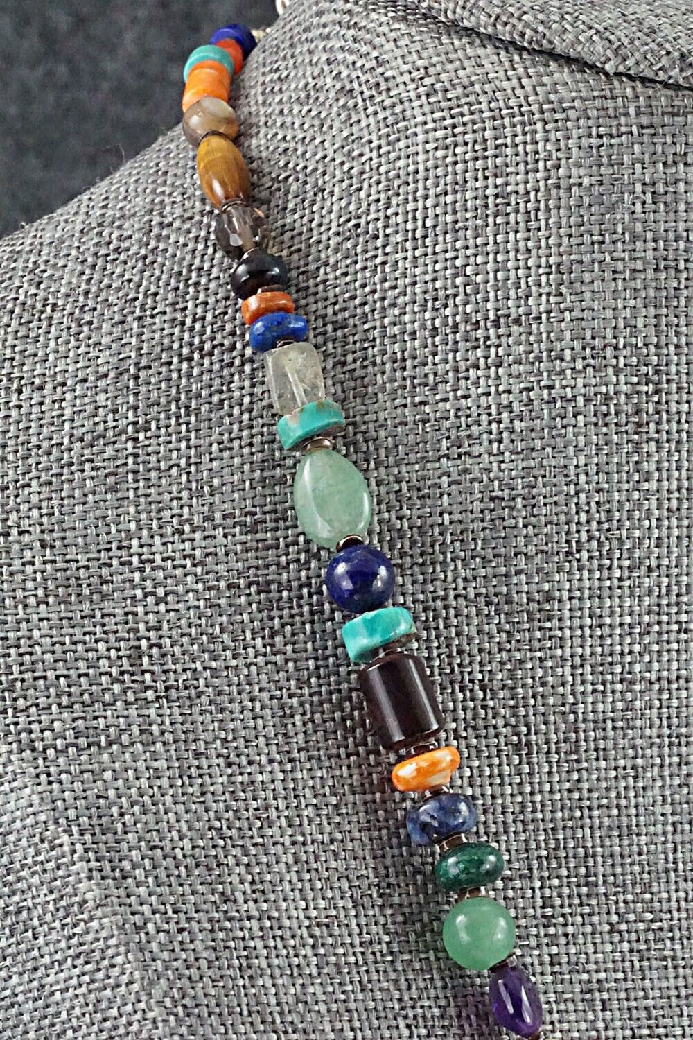 Multi Stone and Sterling Silver Necklace - Marcella Teller
