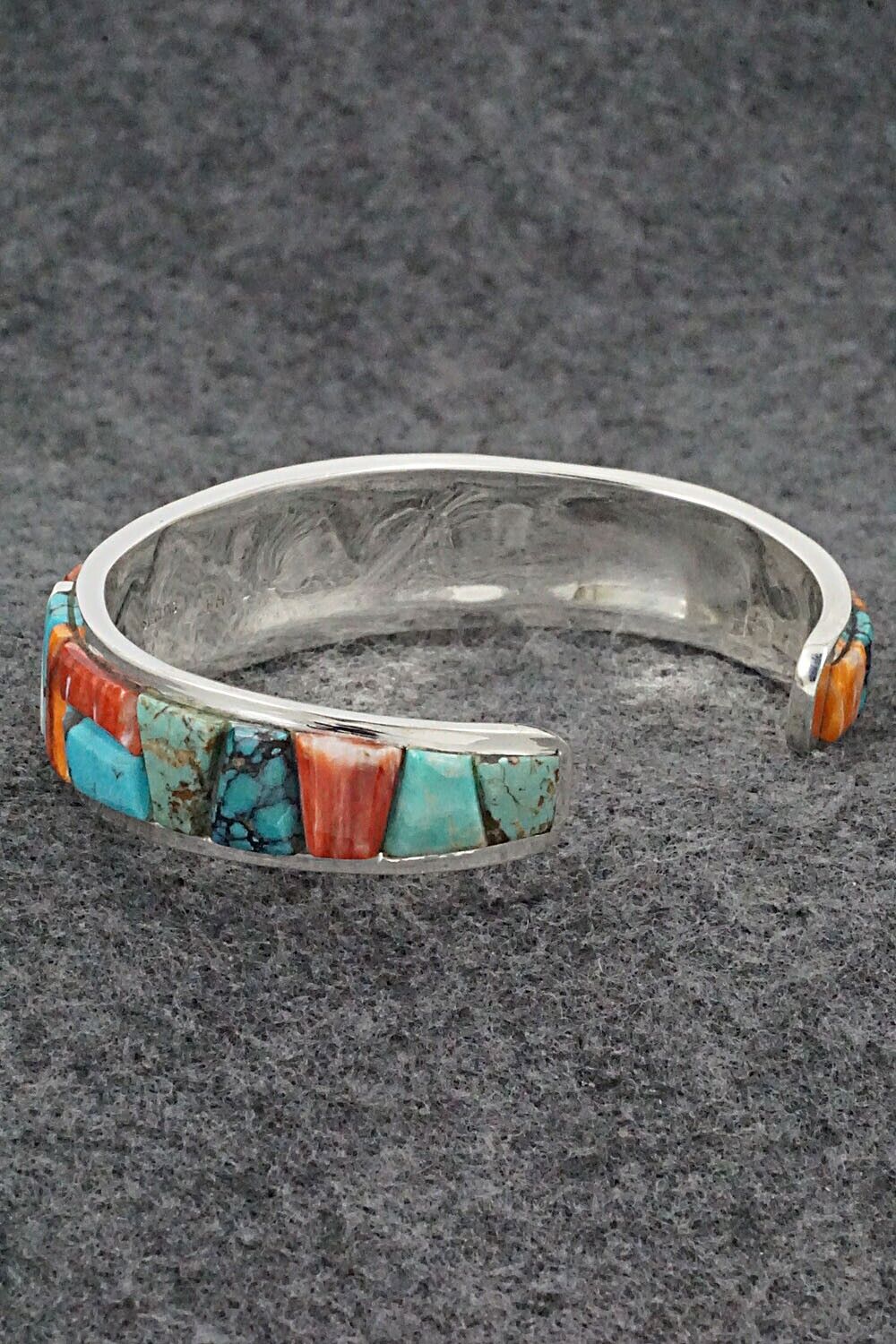 Turquoise, Spiny Oyster & Sterling Silver Bracelet - Edison Yazzie