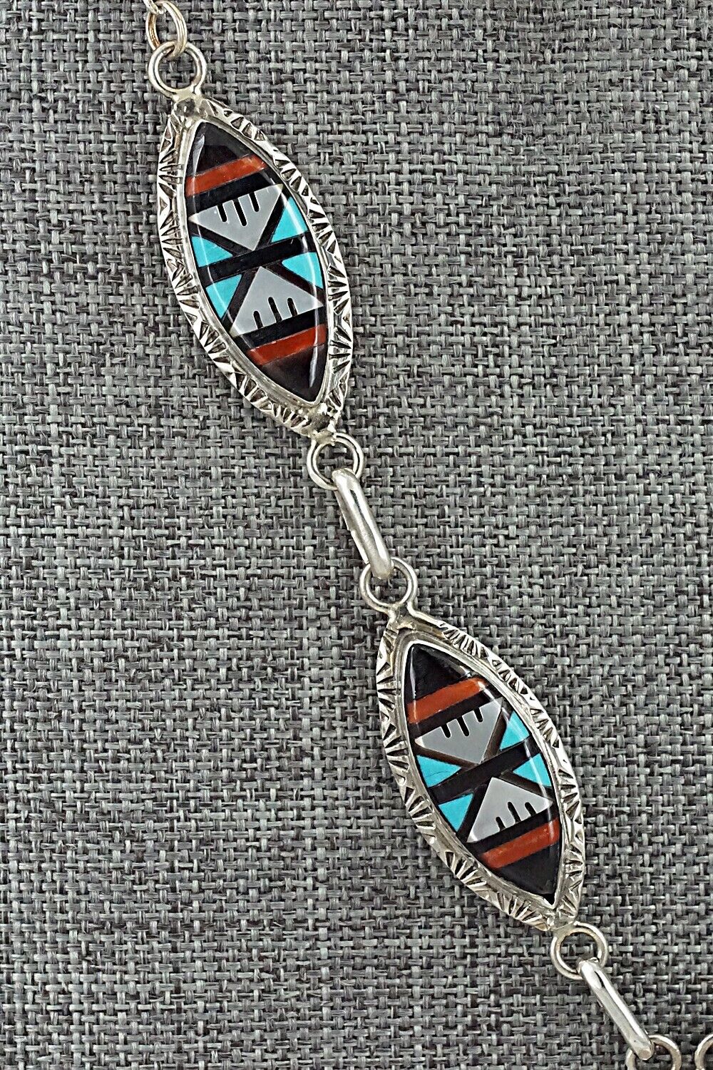 Multi-Stone & Sterling Silver Inlay Necklace Set - Leslie Lamy