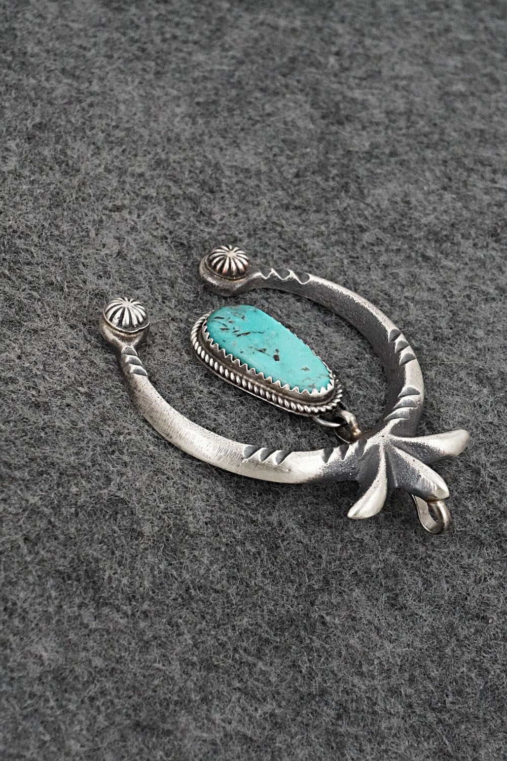 Turquoise & Sterling Silver Pendant - Martha Cayatiento