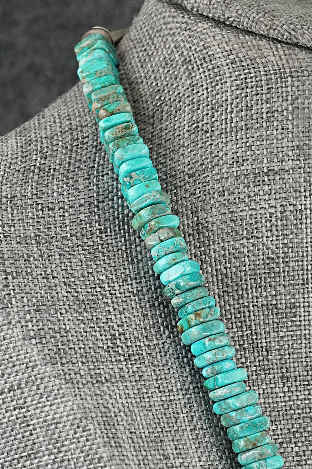 Turquoise & Sterling Silver Necklace 18" - Doreen Jake
