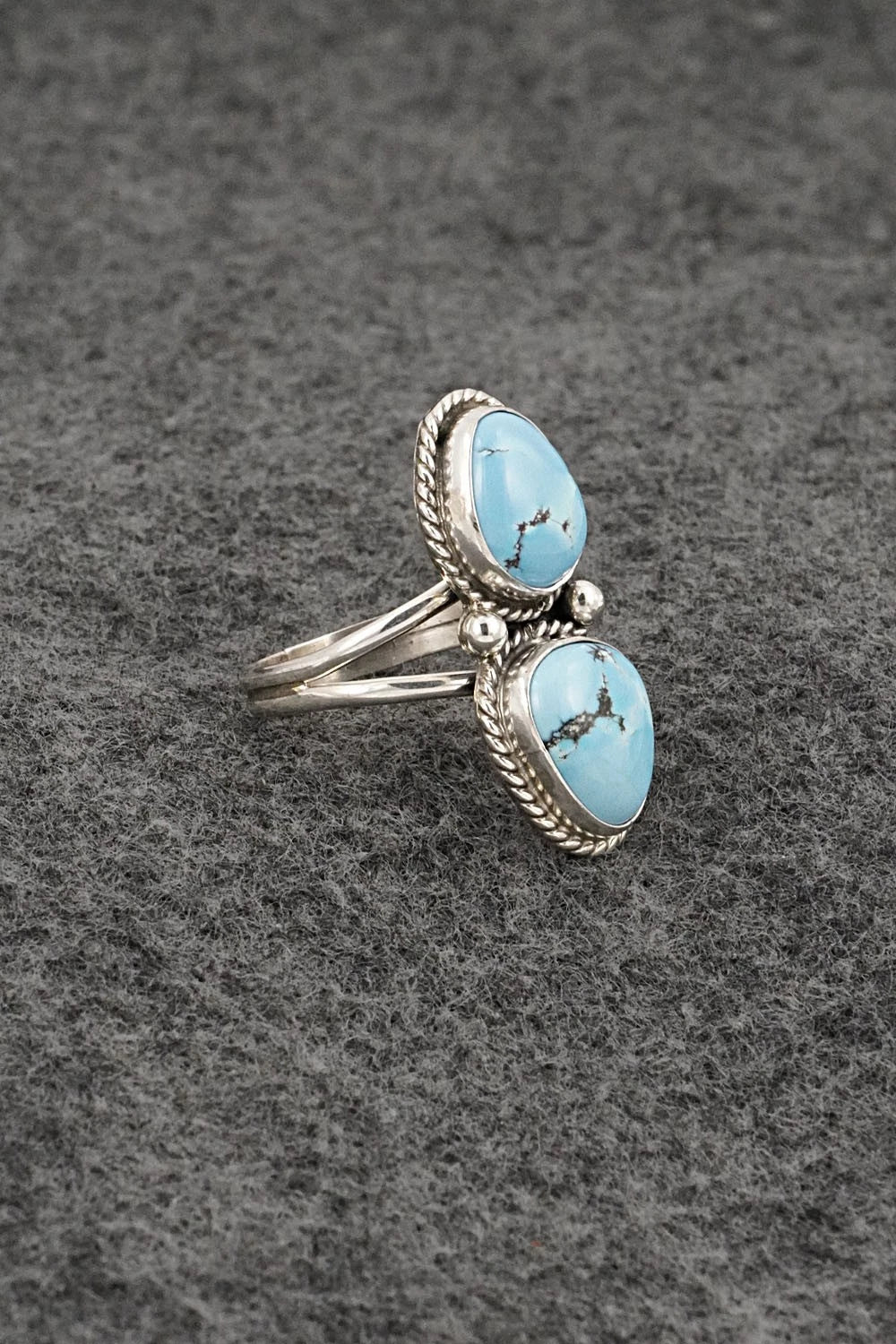 Turquoise & Sterling Silver Ring - Eugene Gruber - Size 8