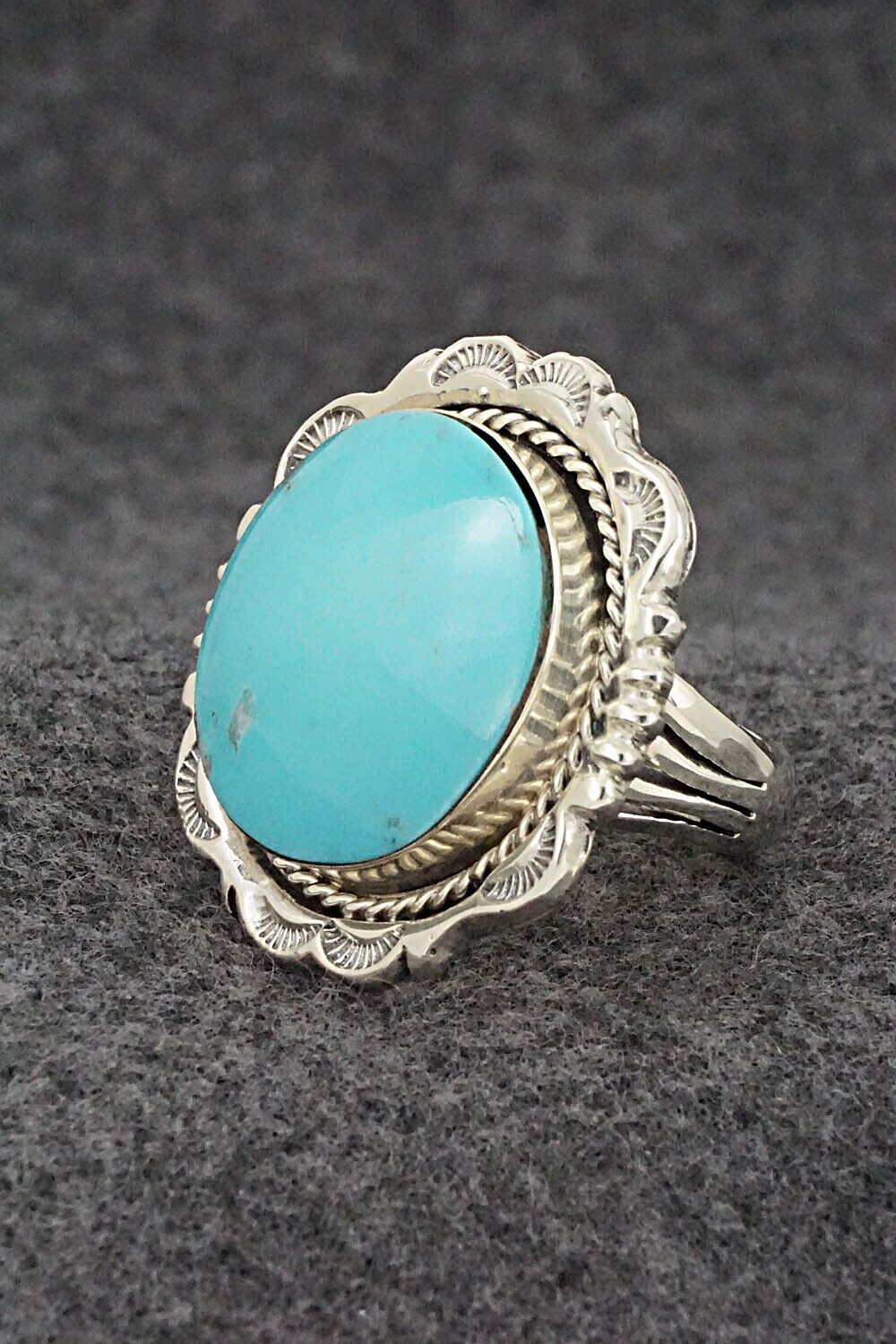 Turquoise & Sterling Silver Ring - Emerson Delgarito - Size 9