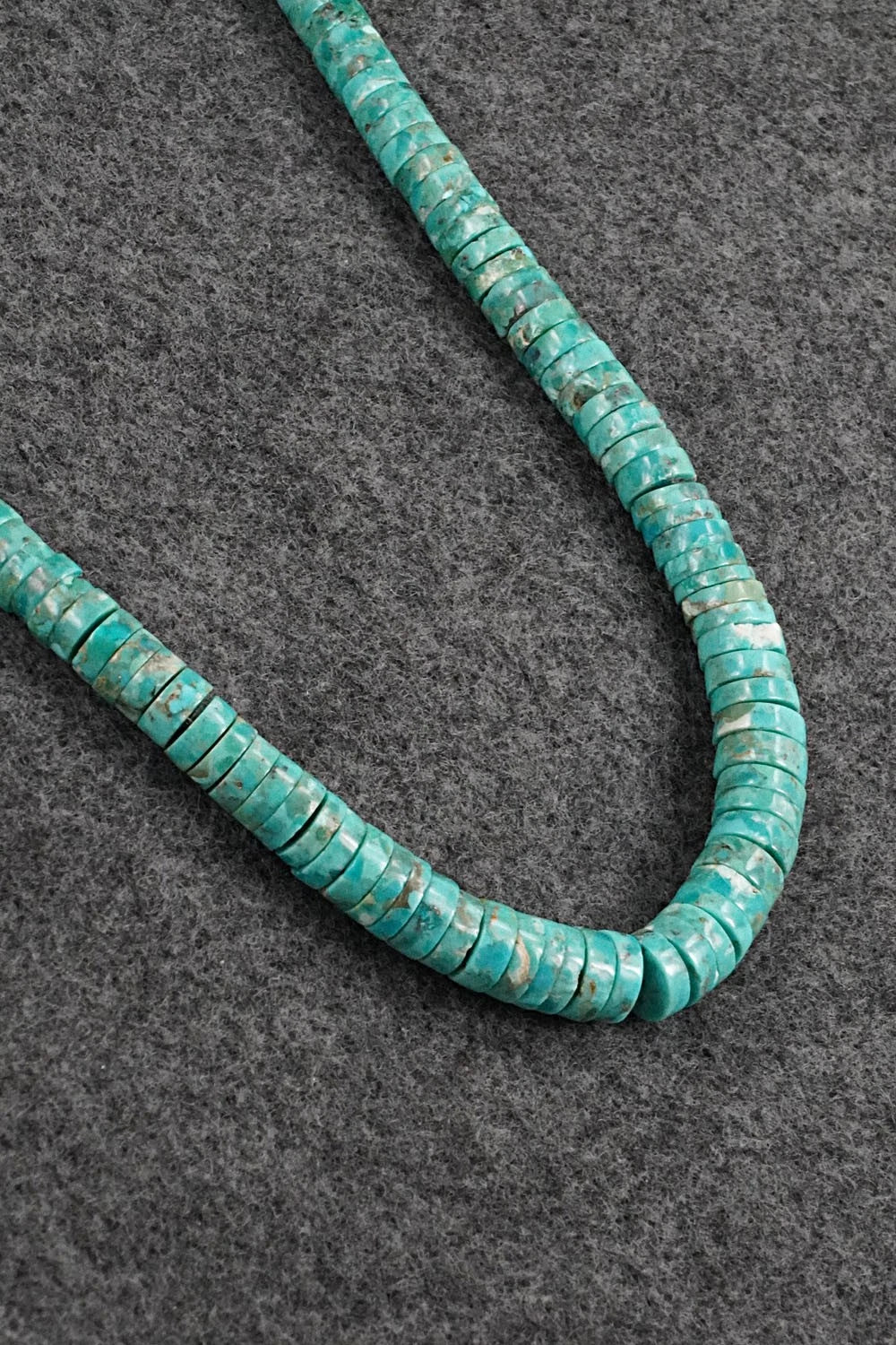 Turquoise & Sterling Silver Necklace 18" - Doreen Jake