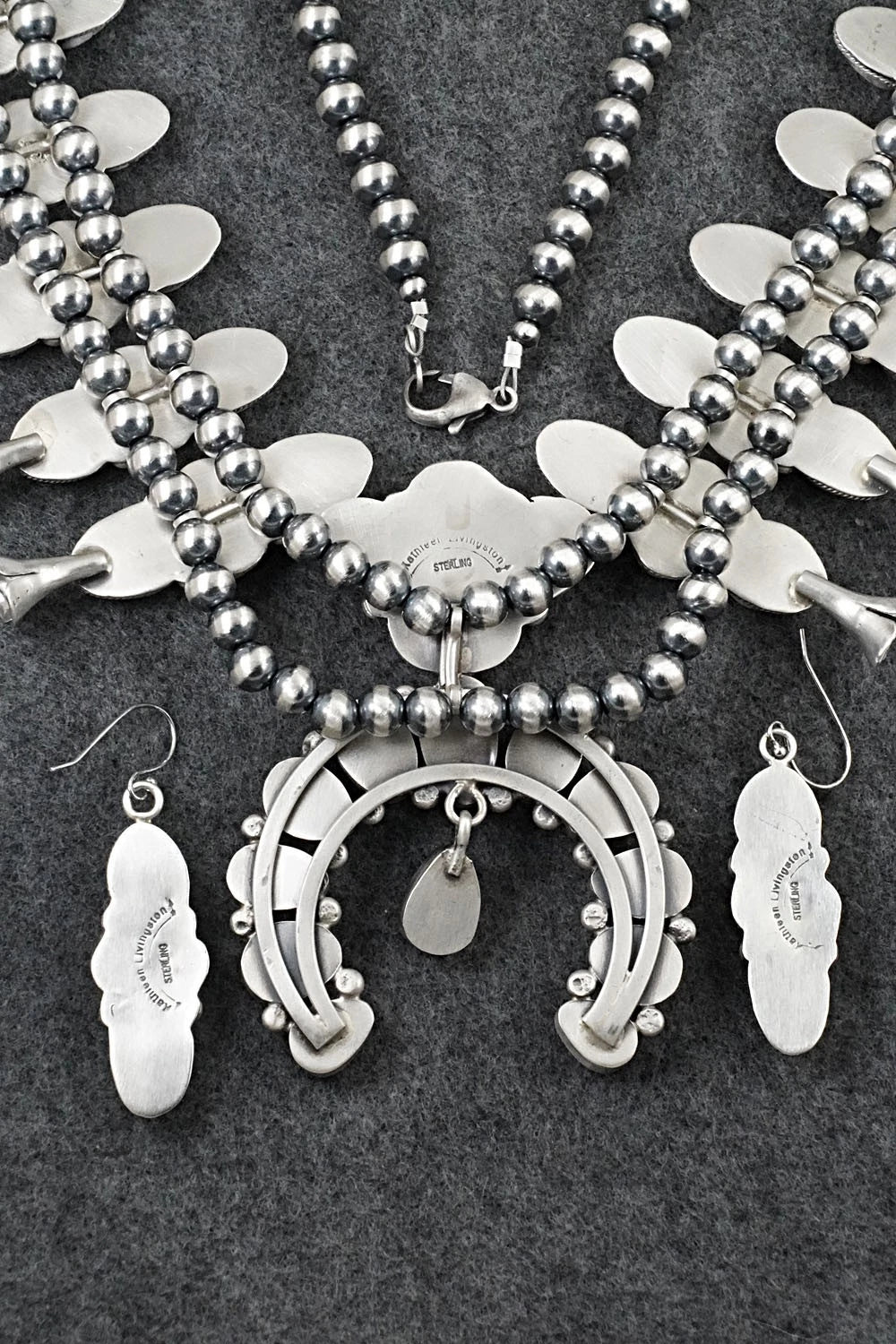 Turquoise & Sterling Silver Squash Blossom Set - Kathleen Livingston